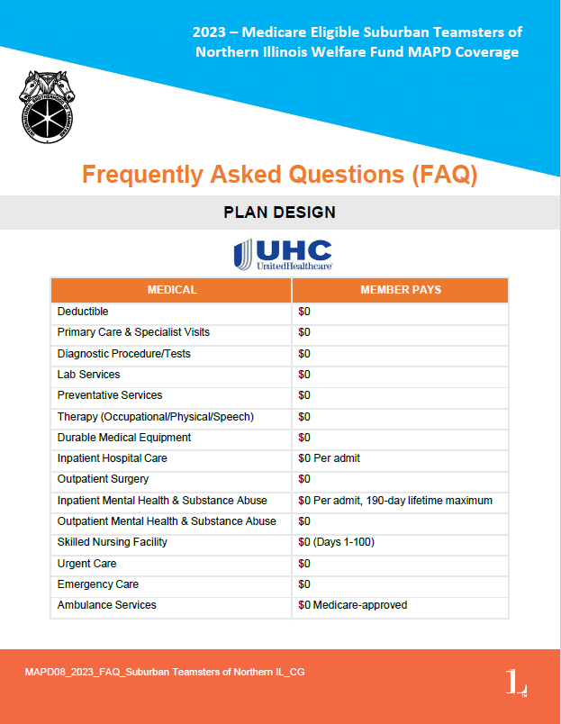 UHC Plan FAQ sheet