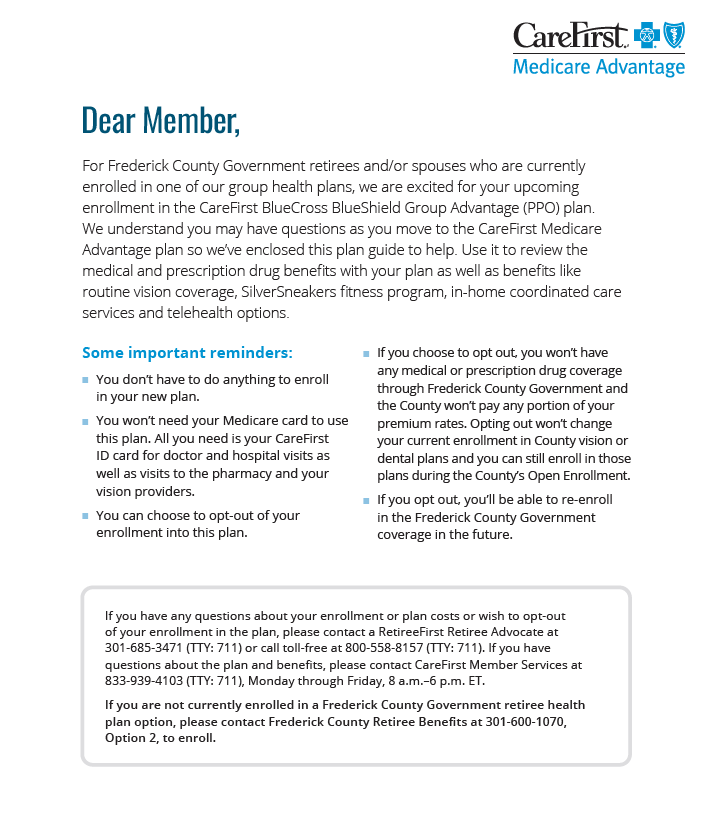 Care First medicare advantage member document