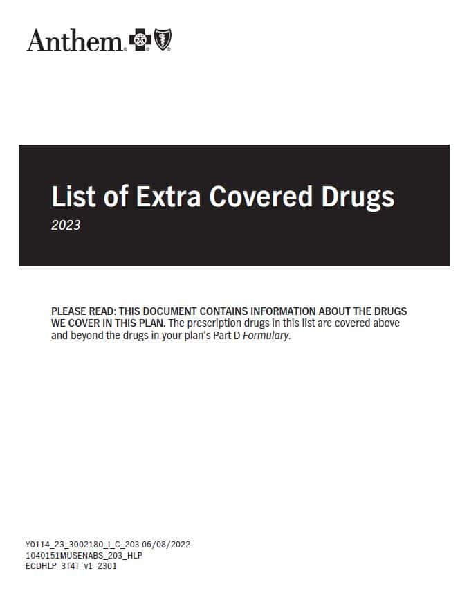 Anthem 2023 List of Extra Covered Drugs