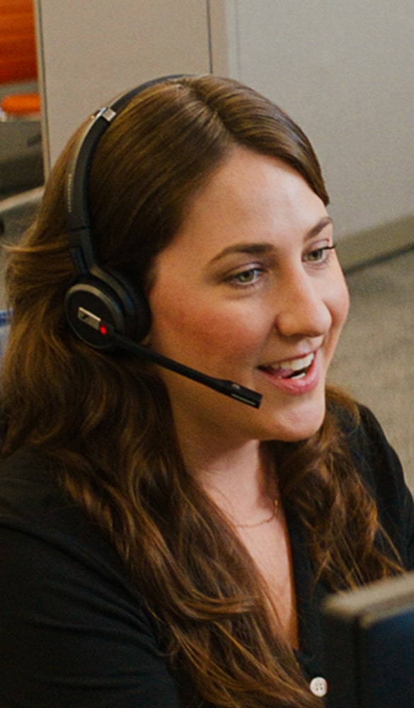 Woman with Headset on