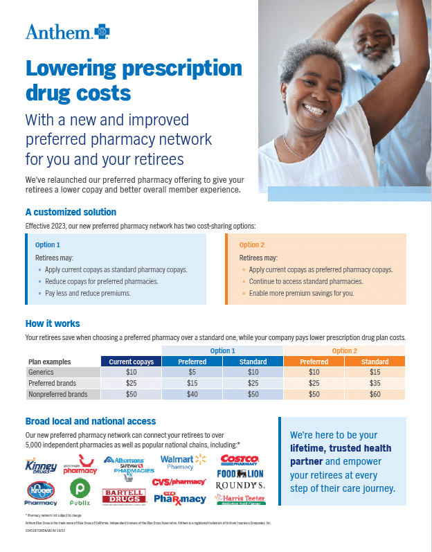 Anthem Lowering Prescription Drug Costs solution sheet